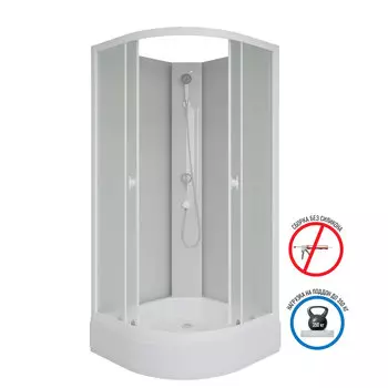 Душевая кабина Niagara Promo 90x90 P90/26/MT/BK поддон средний, стекло матовое, профиль белый