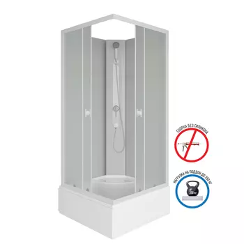 Душевая кабина Niagara Promo 90x90 P90/26Q/MT/BK поддон средний, стекло матовое, профиль белый