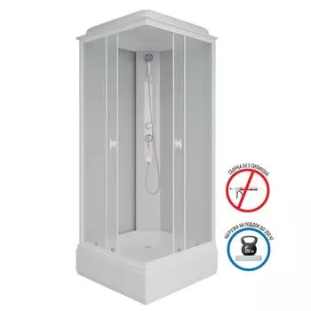 Душевая кабина Niagara Promo 90x90 P90/26Q/MT поддон средний, стекло матовое, профиль белый