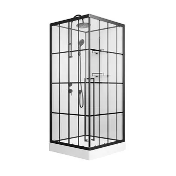 Душевая кабина Niagara Standart 100х100 ST100/15QL/KL/BKT стекло прозрачное, профиль черный