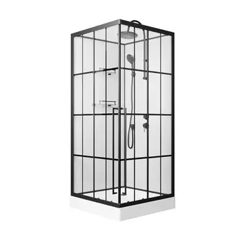 Душевая кабина Niagara Standart 100х100 ST100/15QR/KL/BKT стекло прозрачное, профиль черный