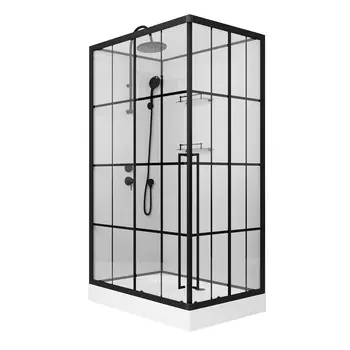 Душевая кабина Niagara Standart 100х80 ST100/80/15QL/KL/BKT стекло прозрачное, профиль черный