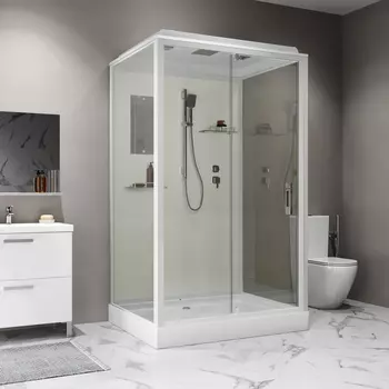 Душевая кабина Niagara Standart 100x80 ST100/80/15Q стекло прозрачное, профиль белый