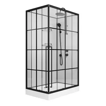 Душевая кабина Niagara Standart 120х80 ST120/80/15QR/KL/BKT стекло прозрачное, профиль черный