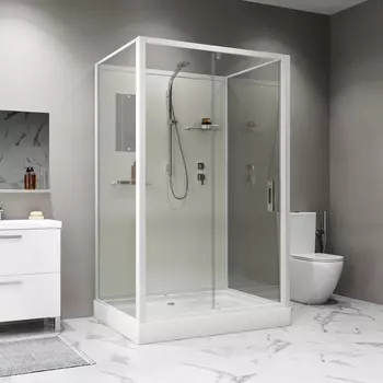 Душевая кабина Niagara Standart 120x90 ST120/90/15Q/BK стекло прозрачное, профиль белый