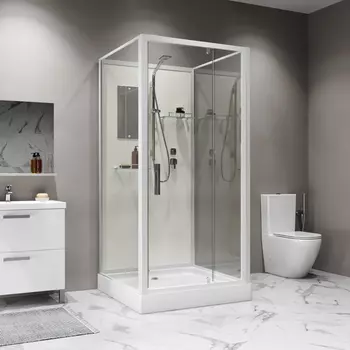 Душевая кабина Niagara Standart 80x80 ST80/15Q/BK стекло прозрачное, профиль белый