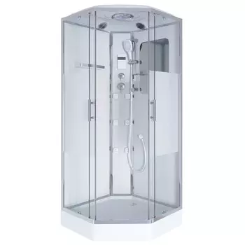 Душевая кабина Niagara Ultra 90x90 NG-306-01 низкий поддон, стекло прозрачное с полосой, профиль хром