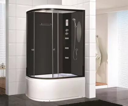 Душевая кабина Niagara Ultra 120x80 NG-214-01RN высокий поддон, стекло тонированное, профиль черный, правая