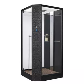 Душевая кабина Orans 100x100 SR-89101LS черный, с паром