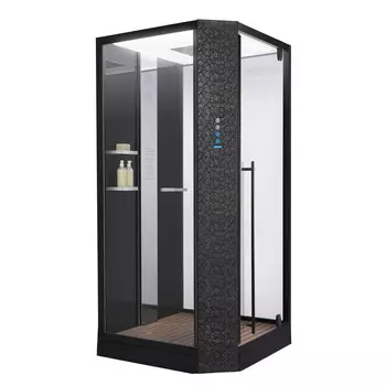 Душевая кабина Orans 100x100 SR-89101RS черный, с паром