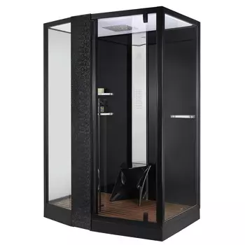 Душевая кабина Orans 150x100 SR-89102LS черный, с паром