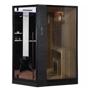 Душевая кабина Orans 180x130 SR-89103RS черный, с финской сауной