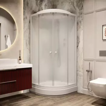 Душевая кабина Parly Bianco 85x85 стекло матовое, профиль белый