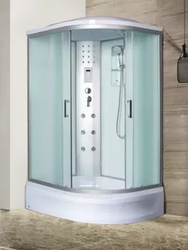 Душевая кабина River Dunay 100/80/24 MT L стекло матовое, профиль хром матовый