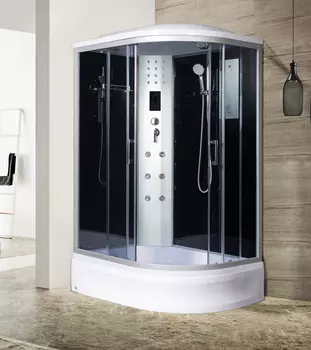 Душевая кабина River Dunay 120/80/24 TH L стекло тонированное, профиль хром матовый