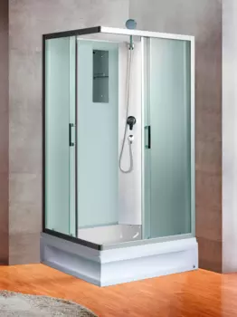 Душевая кабина River QUADRO Б/К XL 100/80/41 MT стекло матовое, профиль матовый хром