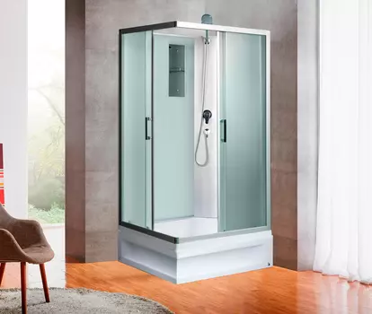 Душевая кабина River QUADRO Б/К XL 120/80/41 MT стекло матовое, профиль матовый хром