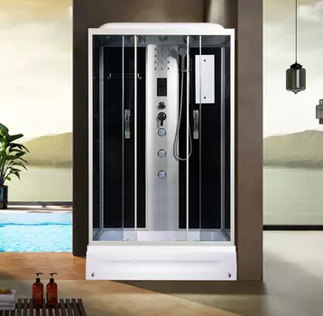 Душевая кабина River Sena 120/80/24 TH стекло тонированное, профиль хром матовый