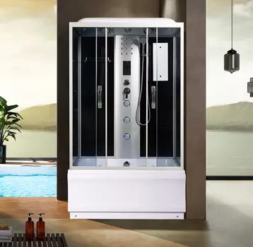 Душевая кабина River Sena 120/80/50 TH стекло тонированное, профиль хром матовый