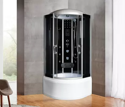 Душевая кабина River Temza 90/44 TH стекло тонированное, профиль хром матовый