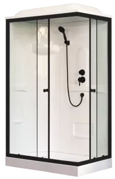 Душевая кабина Royal Bath 120х80 RB 8120HP1-T-BL стекло прозрачное, профиль черный