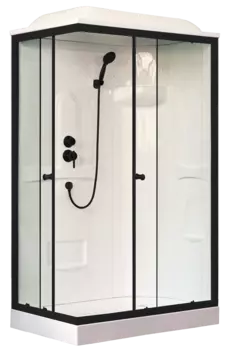 Душевая кабина Royal Bath 120х80 RB 8120HP1-T-BL стекло прозрачное, профиль черный