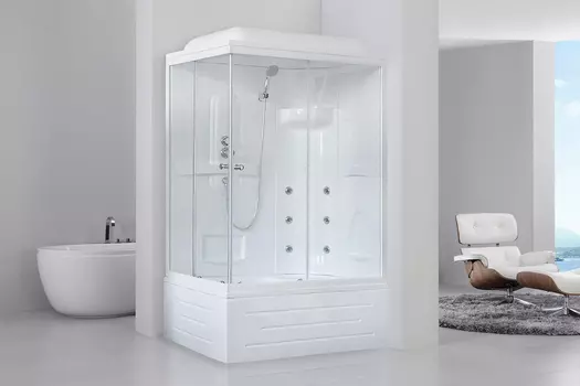 Душевая кабина Royal Bath 120х80 RB 8120ВРII R стекло прозрачное, профиль белый