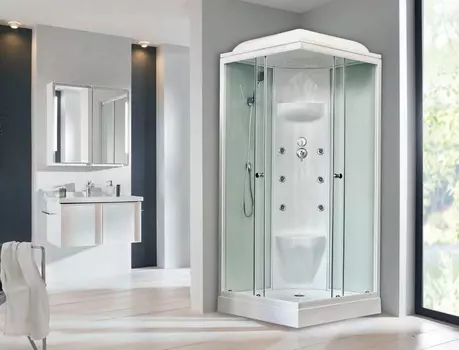 Душевая кабина Royal Bath 80х80 RB 80HP7-WT стекло прозрачное, профиль белый