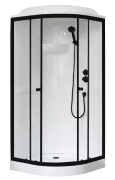 Душевая кабина Royal Bath 90х90 RB 90HK1-T-BL стекло прозрачное, профиль черный