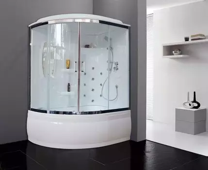 Душевая кабина Royal Bath Alpine RB150ALP-T-CH-R+P 150X100 прозрачный