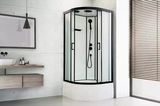 Душевая кабина Royal Bath FATO 85x85 RB85CK-M-BL FATO стекло рифленое, профиль черный