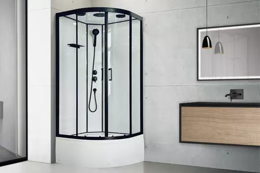 Душевая кабина Royal Bath FATO 90x90 RB90CK-T-BL FATO стекло прозрачное, профиль черный