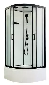 Душевая кабина Royal Bath FATO 90x90 RB90CK-M-BL FATO стекло рифленое, профиль черный