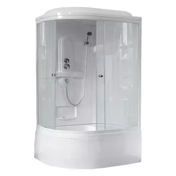 Душевая кабина Royal Bath 120х80 RB 8120BK1-T R стекло прозрачное, профиль белый