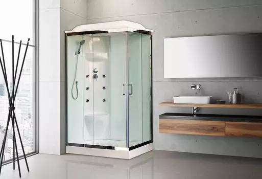 Душевая кабина Royal Bath 120х80 RB 8120HP7-WT-CH L стекло прозрачное, профиль хром