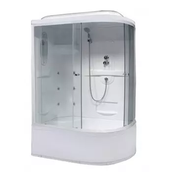 Душевая кабина Royal Bath 120х80 RB 8120ВК2 R стекло прозрачное, профиль белый