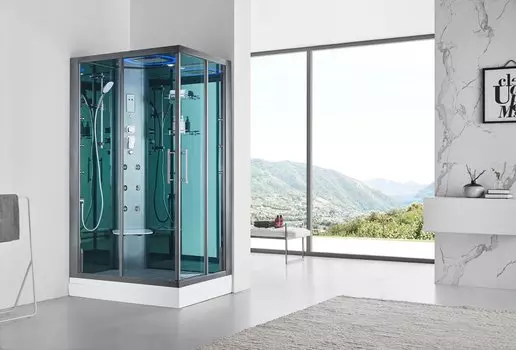 Душевая кабина SSWW 120x80 BU621L стекло прозрачное, профиль черный