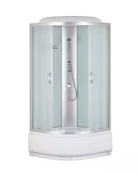 Душевая кабина Taliente 90x90 TA-9090M с крышей, стекло рифленое, профиль матовый хром, с высоким поддоном