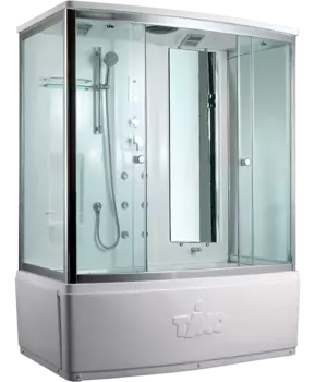 Душевая кабина Timo Lux 170x88 T-7770(NEW) с крышей, стекло прозрачное, профиль хром