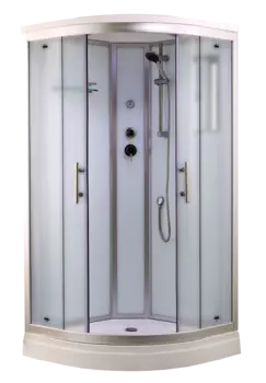 Душевая кабина Timo Standart 100х100 T-6601 Silver Fabric стекло матовое, профиль хром