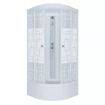 Душевая кабина Тритон Квадраты 100х100 Щ0000030292 стекло узорчатое, профиль белый