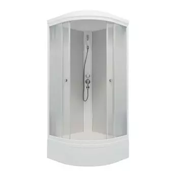 Душевая кабина Тритон Лайт 100x100 Щ0000061826 стекло рисунок, профиль белый, средний поддон