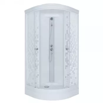 Душевая кабина Тритон Мозаика 100х100 Щ0000061828 стекло узорчатое, профиль белый