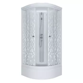 Душевая кабина Тритон Мозаика 100х100 Щ0000061822 стекло узорчатое, профиль белый