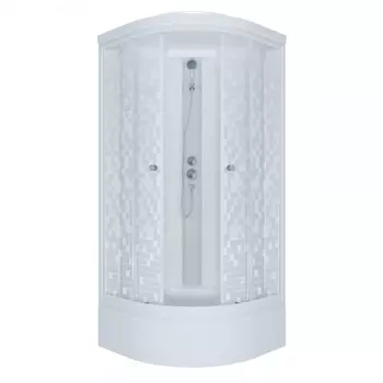 Душевая кабина Тритон Мозаика 90х90 Щ0000061846 стекло узорчатое, профиль белый