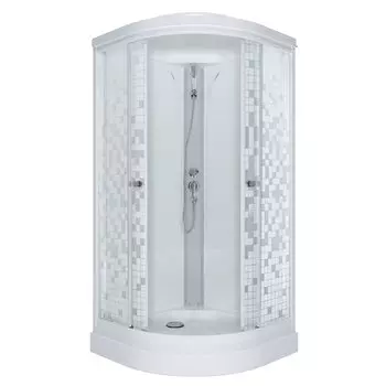 Душевая кабина Тритон Мозаика 90х90 Щ0000061840 стекло узорчатое, профиль белый