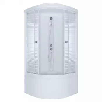 Душевая кабина Тритон Полосы 90х90 Щ0000061836 стекло узорчатое, профиль белый