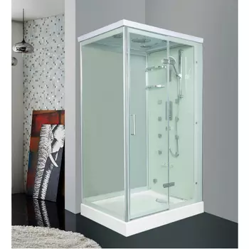 Душевая кабина WeltWasser Maine 120x90, стекло прозрачное, профиль хром, с гидромассажем правая