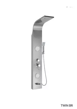 Душевая панель Ceruttispa Twin br CT9988 с изливом, матовая нержавеющая сталь
