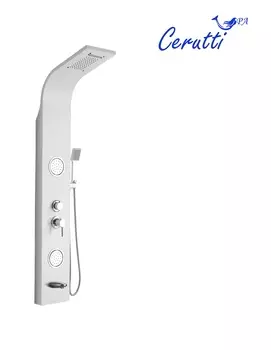 Душевая панель Ceruttispa Twin w CT9985 с изливом, белая